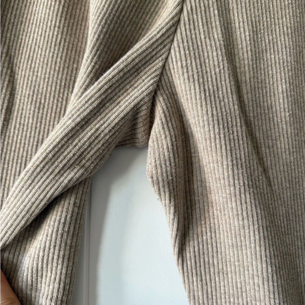 H&M Mama Maternity Women’s Light Beige Melange Before & After Ribbed Pants - Picture 11 of 16